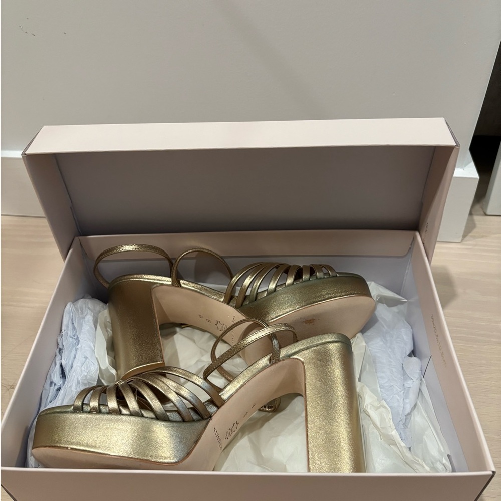 Loeffler Randal Rivka Champagne Knot Platform Sandal